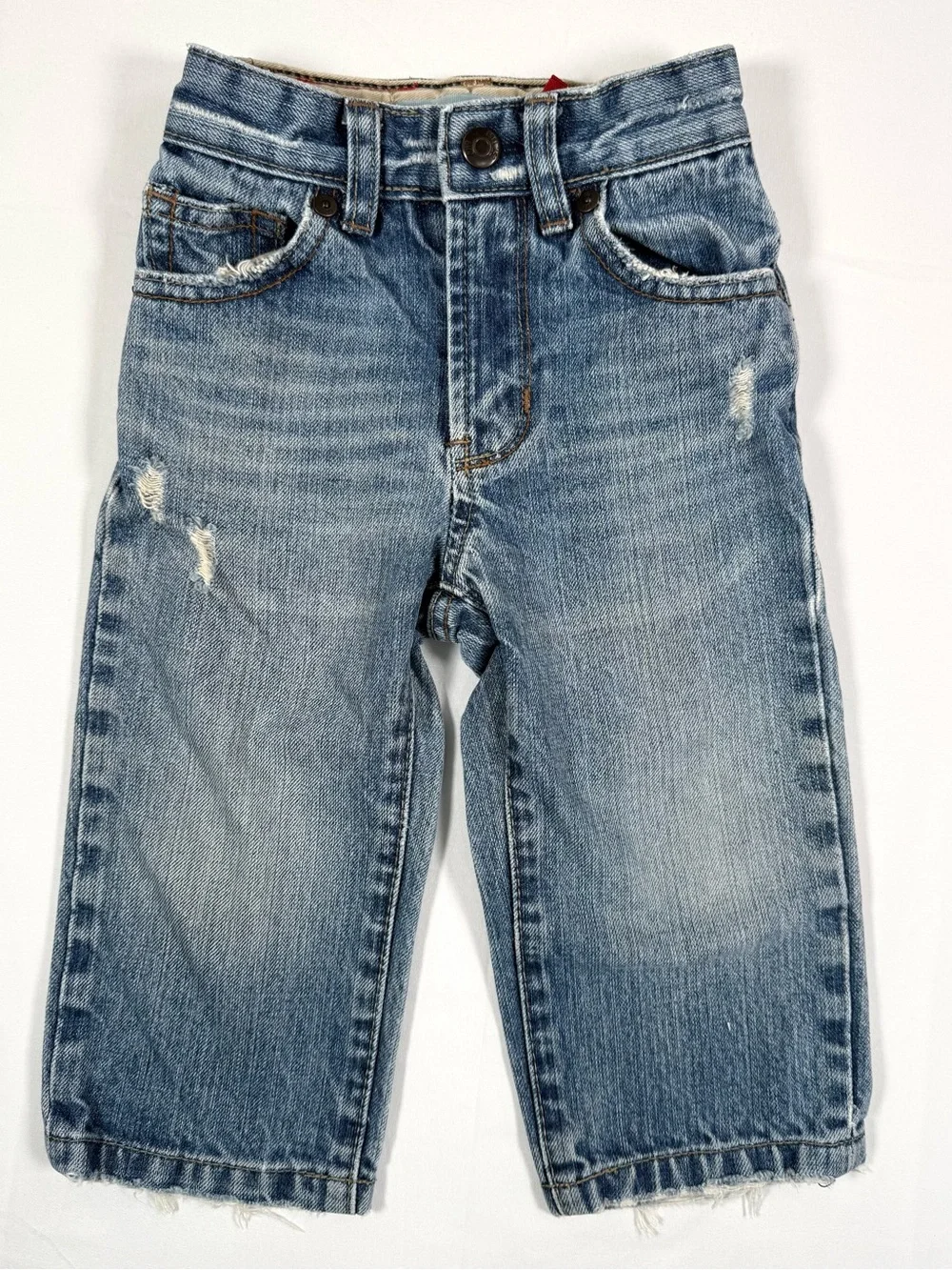 VINTAGE GAP Boys Distressed Original Straight Fit Jeans 18-24 Months Y2K Denim